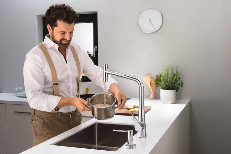 HANSGROHE METRIS SELECT M71 dřezová baterie, s vytahovací sprškou, sBox, chrom 73816000 Obrázek - fotka