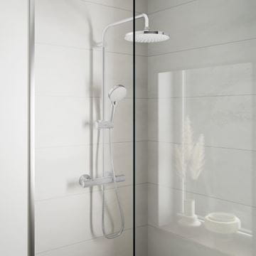 HANSGROHE VERNIS BLEND SHOWERPIPE 200 sprchový set s termostatickou baterií, horní sprcha, ruční sprcha se 2 proudy, tyč, hadice, EcoSmart, chrom 26089000 Obrázek - fotka