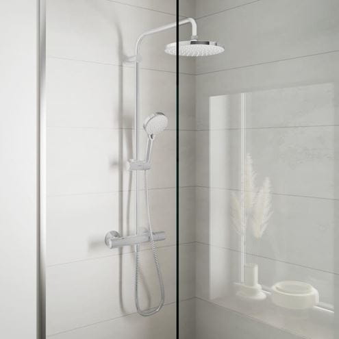 HANSGROHE VERNIS BLEND SHOWERPIPE 200 sprchový set s termostatickou baterií, horní sprcha, ruční sprcha se 2 proudy, tyč, hadice, EcoSmart, chrom 26089000 Obrázek - fotka