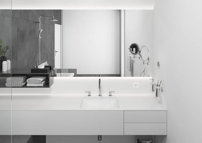 HANSGROHE VERNIS SHAPE umyvadlová stojánková baterie 3-otvorová, s odtokovou soupravou, EcoSmart, chrom 71563000 Obrázek - fotka