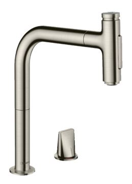 HANSGROHE METRIS SELECT M71 dřezová baterie, s vytahovací sprškou, sBox, nerez