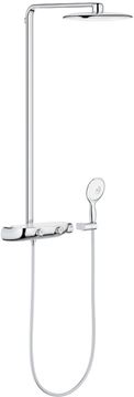 GROHE RAINSHOWER SYSTEM SMARTCONTROL MONO 360 sprchový set s termostatickou baterií, horní sprcha, ruční sprcha se 4 proudy, tyč, hadice, měsíční bílá/chrom