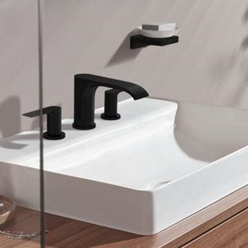 HANSGROHE VIVENIS umyvadlová stojánková baterie 3-otvorová, s odtokovou soupravou, EcoSmart, matná černá 75033670 Obrázek - fotka