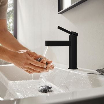 HANSGROHE FINORIS umyvadlová stojánková baterie pro jednu vodu, EcoSmart, matná černá 76013670 Obrázek - fotka