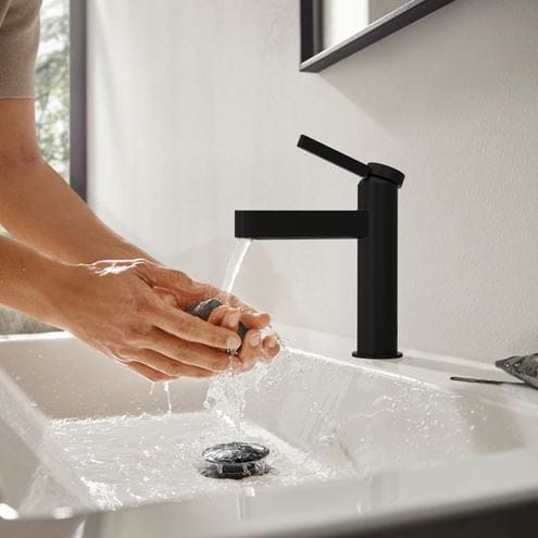 HANSGROHE FINORIS umyvadlová stojánková baterie pro jednu vodu, EcoSmart, matná černá 76013670 Obrázek - fotka