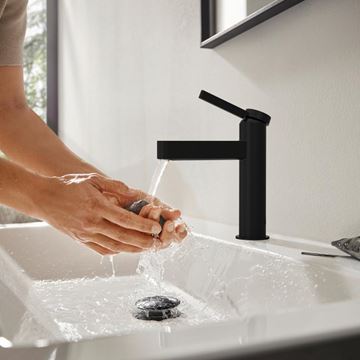 HANSGROHE FINORIS umyvadlová stojánková baterie, s odtokovou soupravou, EcoSmart, matná černá 76020670 Obrázek - fotka