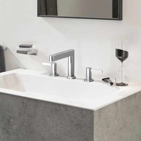HANSGROHE FINORIS umyvadlová stojánková baterie 3-otvorová, s odtokovou soupravou, EcoSmart, chrom 76033000 Obrázek - fotka