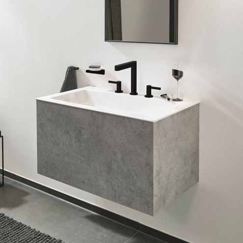 HANSGROHE FINORIS umyvadlová stojánková baterie 3-otvorová, s odtokovou soupravou, EcoSmart, matná černá 76034670 Obrázek - fotka