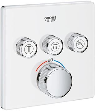 GROHE GROHTHERM SMARTCONTROL podomítková termostatická baterie, pro 3 spotřebiče, Water Saving, měsíční bílá