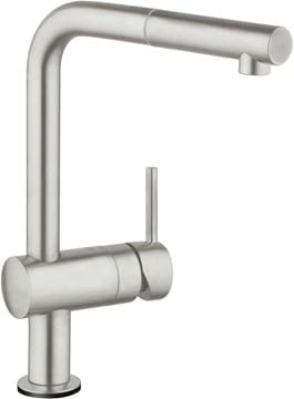 GROHE MINTA TOUCH dřezová elektronická baterie, s vytahovací koncovkou, napájení z baterie, supersteel