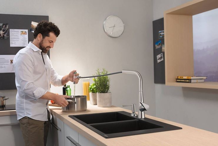 HANSGROHE TALIS SELECT M51 dřezová baterie, s vytahovací sprškou, sBox, nerez 73867800 Obrázek - fotka