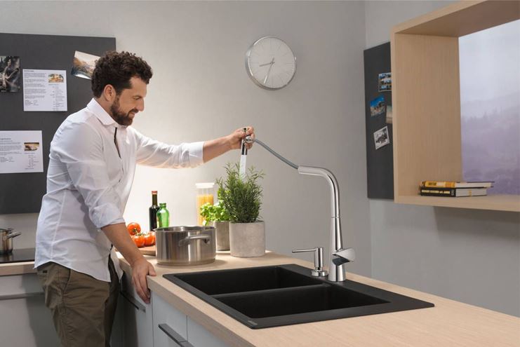 HANSGROHE TALIS SELECT M51 dřezová baterie, s vytahovací sprškou, sBox, nerez 73867800 Obrázek - fotka