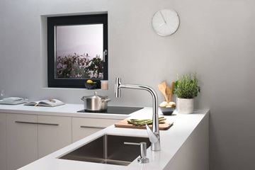 HANSGROHE TALIS SELECT M51 dřezová baterie, s vytahovací sprškou, sBox, nerez 73867800 Obrázek - fotka