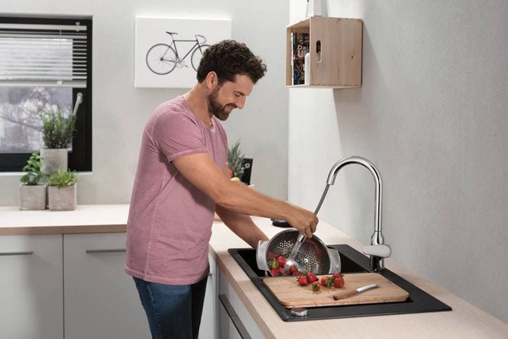 HANSGROHE FOCUS M42 dřezová baterie, s vytahovací sprškou, nerez 71800800 Obrázek - fotka