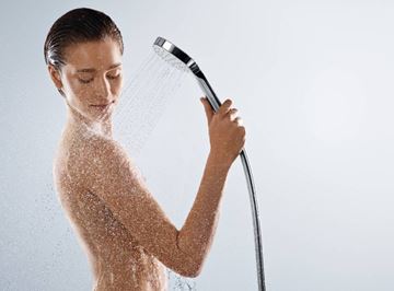 HANSGROHE CROMA E 1JET ruční sprcha pr. 110 mm, EcoSmart, kartáčovaný černý chrom 26815340 Obrázek - fotka