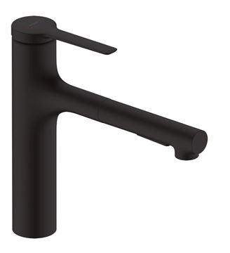 HANSGROHE ZESIS M33 dřezová baterie, s vytahovací sprškou, matná černá