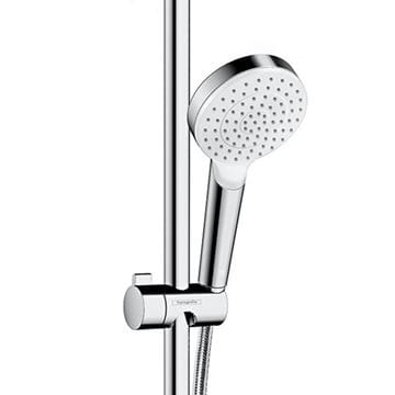 HANSGROHE CROMETTA 1JET sprchová souprava 3-dílná, ruční sprcha pr. 100 mm, tyč, hadice, EcoSmart, bílá/chrom 26535400 Obrázek - fotka