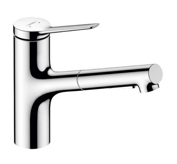 HANSGROHE ZESIS M33 dřezová baterie, s vytahovací sprškou, sBox lite, chrom