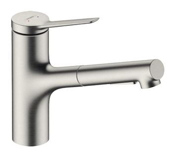 HANSGROHE ZESIS M33 dřezová baterie, s vytahovací sprškou, sBox lite, nerez