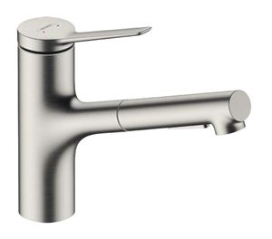 HANSGROHE ZESIS M33 dřezová baterie, s vytahovací sprškou, sBox lite, nerez