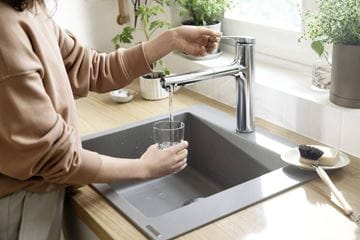 HANSGROHE ZESIS M33 dřezová baterie, s vytahovací sprškou, sBox lite, chrom 74804000 Obrázek - fotka