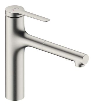 HANSGROHE ZESIS M33 dřezová baterie, s vytahovací sprškou, sBox lite, nerez