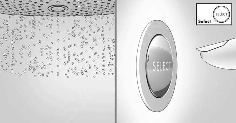 HANSGROHE RAINFINITY 130 3JET sprchová souprava 4-dílná, ruční sprcha pr. 130 mm, 3 proudy, tyč, hadice, polička, EcoSmart, chrom 27672000 Obrázek - fotka