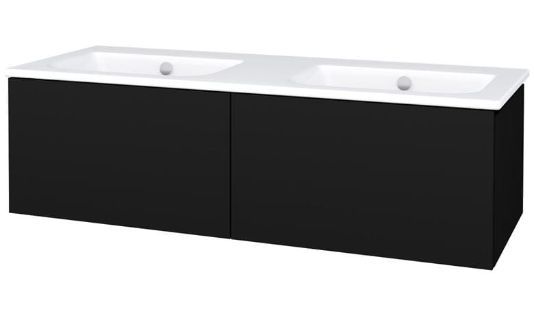 CONCEPT MODULAR skříňka pod dvojumyvadlo 122,5x49,5x33,2 cm, 2 zásuvky, Push-open, graphite 807818 Obrázek - Hlavní obrázek