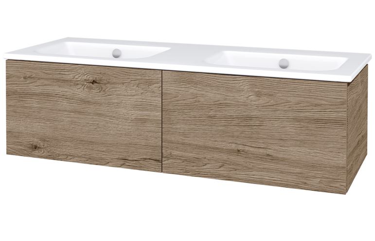 CONCEPT MODULAR skříňka pod dvojumyvadlo 122,5x49,5x33,2 cm, 2 zásuvky, Push-open, herkules 807955 Obrázek - Hlavní obrázek
