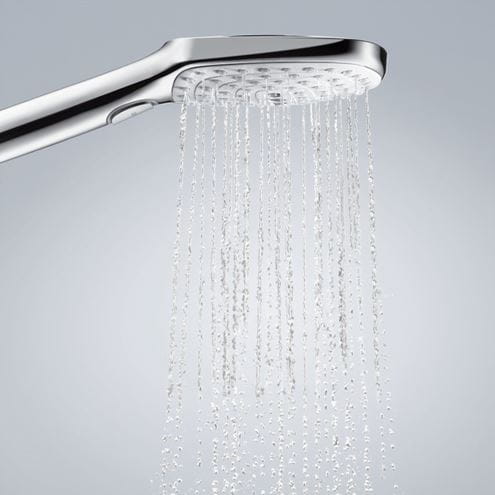 HANSGROHE RAINDANCE SELECT E 120 3JET sprchová souprava 3-dílná, ruční sprcha 120x120 mm, 3 proudy, hadice, držák, bílá/chrom 26720400 Obrázek - fotka
