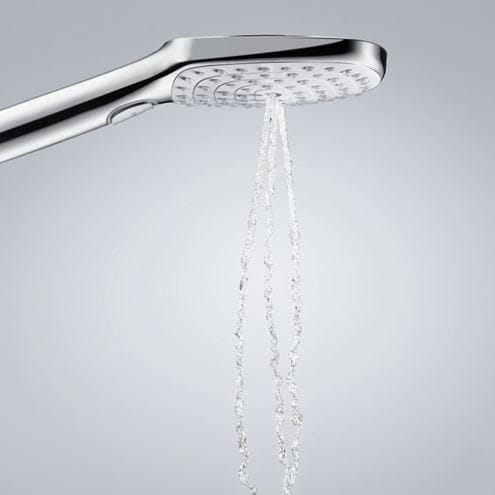 HANSGROHE RAINDANCE SELECT E 120 3JET sprchová souprava 3-dílná, ruční sprcha 120x120 mm, 3 proudy, hadice, držák, bílá/chrom 26720400 Obrázek - fotka