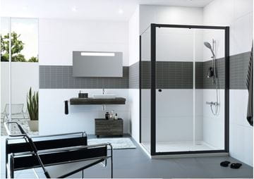 CONCEPT 100 BLACK EDITION sprchové dveře 120x200 cm, posuvné, černá/čiré sklo PTA20409.123.322 Obrázek - fotka