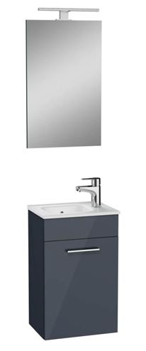 EASY PLUS skříňka s umyvadlem 39x28x61 cm, 1 dvířka, se zrcadlem a s osvětlením, antracit 69582 Obrázek - Hlavní obrázek