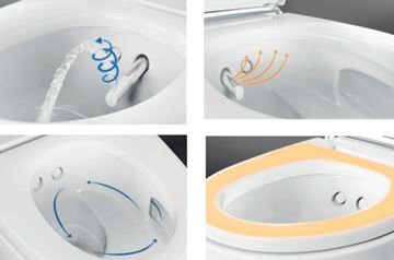 GEBERIT AQUACLEAN MERA COMFORT závěsné WC s bidetovým sedátkem, SoftClosing, TurboFlush, KeraTect, bílá/chrom 146.212.21.1 Obrázek - fotka