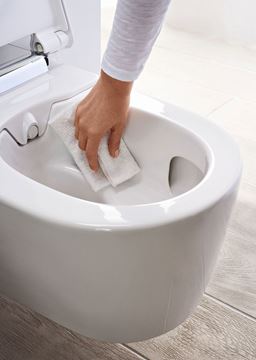 GEBERIT AQUACLEAN SELA závěsné WC s bidetovým sedátkem, SoftOpening, TurboFlush, KeraTect, bílá/chrom 146.222.21.1 Obrázek - fotka