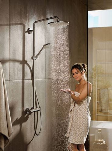 HANSGROHE CROMA SELECT S SHOWERPIPE 280 sprchový set s termostatickou baterií, horní sprcha, ruční sprcha se 3 proudy, tyč, hadice, chrom 26790000 Obrázek - fotka