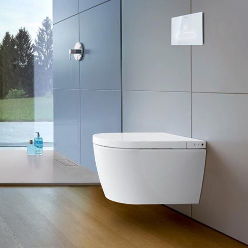 DURAVIT SENSOWASH STARCK F LITE závěsné WC compact, s bidetovým SoftClose sedátkem, Rimless splachování, HygieneGlaze 650001012004310 Obrázek - fotka