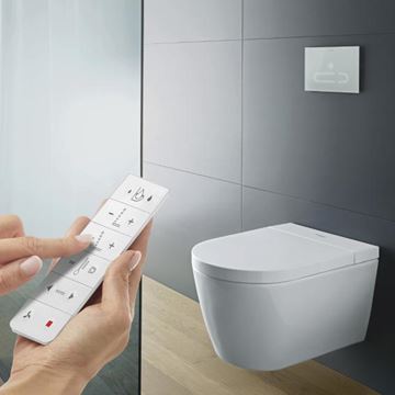 DURAVIT SENSOWASH STARCK F LITE závěsné WC compact, s bidetovým SoftClose sedátkem, Rimless splachování, HygieneGlaze 650001012004310 Obrázek - fotka