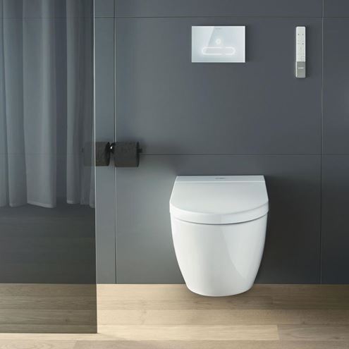 DURAVIT SENSOWASH STARCK F PLUS COMPACT závěsné WC s bidetovým sedátkem, Rimless, Softclose, bílá 650000012004320 Obrázek - fotka
