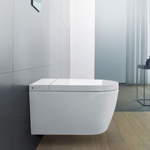 DURAVIT SENSOWASH STARCK F PLUS COMPACT závěsné WC s bidetovým sedátkem, Rimless, Softclose, bílá 650000012004320 Obrázek - fotka