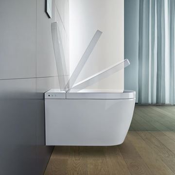 DURAVIT SENSOWASH STARCK F PLUS COMPACT závěsné WC s bidetovým sedátkem, Rimless, Softclose, bílá 650000012004320 Obrázek - fotka