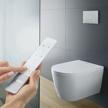 DURAVIT SENSOWASH STARCK F PLUS COMPACT závěsné WC s bidetovým sedátkem, Rimless, Softclose, bílá 650000012004320 Obrázek - fotka