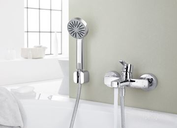 KLUDI A-QA B 1S sprchová souprava 3-dílná, ruční sprcha pr. 100 mm, hadice, držák, Eco, chrom 6565005-00 Obrázek - fotka