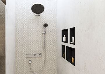 HANSGROHE RAINSELECT podomítková termostatická baterie, pro 2 spotřebiče, kartáčovaný černý chrom 15380340 Obrázek - fotka