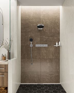 HANSGROHE RAINSELECT podomítková termostatická baterie, pro 2 spotřebiče, kartáčovaný černý chrom 15380340 Obrázek - fotka
