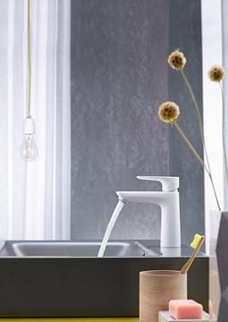 HANSGROHE TALIS E umyvadlová stojánková baterie, s odtokovou soupravou, EcoSmart, matná bílá 71710700 Obrázek - fotka