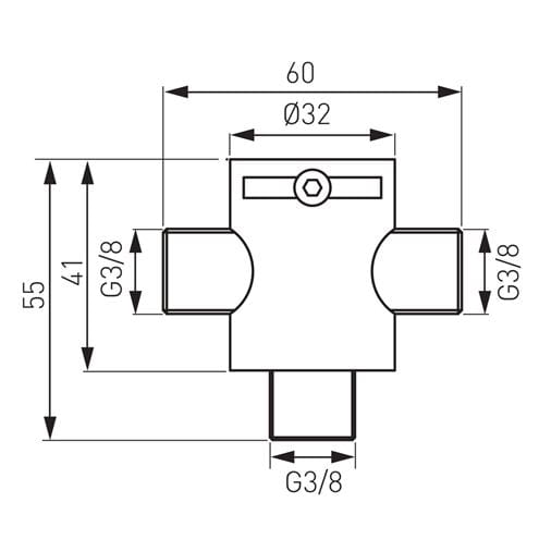 NOVASERVIS termostat, chrom MM10 Technický nákres