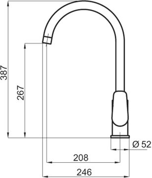 NOVASERVIS TITANIA PURE dřezová baterie, chrom 90313,0 Technický nákres