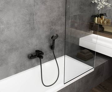 HANSGROHE VERNIS BLEND vanová nástěnná baterie, s přepínačem, matná černá 71440670 Obrázek - fotka