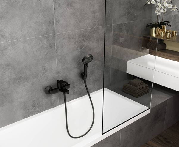 HANSGROHE VERNIS BLEND vanová nástěnná baterie, s přepínačem, matná černá 71440670 Obrázek - fotka